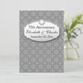 70 Jahre Hochzeitstag Platinum Z03 Einladung (Stehend Vorderseite)