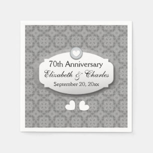 70 Jahre Hochzeitstag Platinum Z03 Serviette