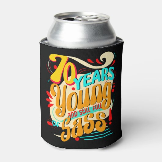 70 Jahre jung noch voll von Sass, Groovy Retro Dosenkühler (Kanne Vorderseite)