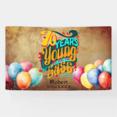 70 Jahre jung noch voll von Sass, Retro Groovy Banner (Horizontal)