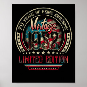 70 Jahre Phantastisch 70. Geburtstag Vintag 1952 U Poster
