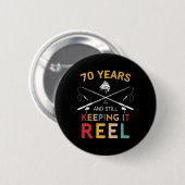 70 Jahre und immer noch Behaltend es Reel 70. Gebu Button (Vorne & Hinten)
