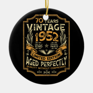 70 Jahre Vintag 1952 70. Geburtstag Keramik Ornament