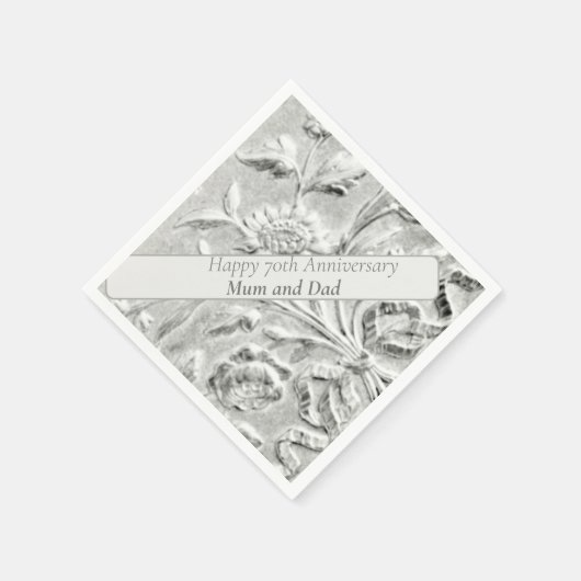70. Jahrestag bearbeitbar Serviette (Ecke)