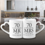 70. Jahrestag der Hochzeit Frau Richtig Liebestassen<br><div class="desc">Passen Sie die Namen und Termine an,  um ein lustiges und einzigartiges Geschenk zu schaffen,  um Ihren 70. Geburtstag zu feiern. Entwickelt von Thisisnotme©</div>