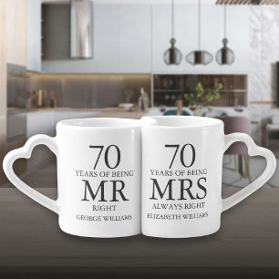 70. Jahrestag der Hochzeit Frau Richtig Liebestassen