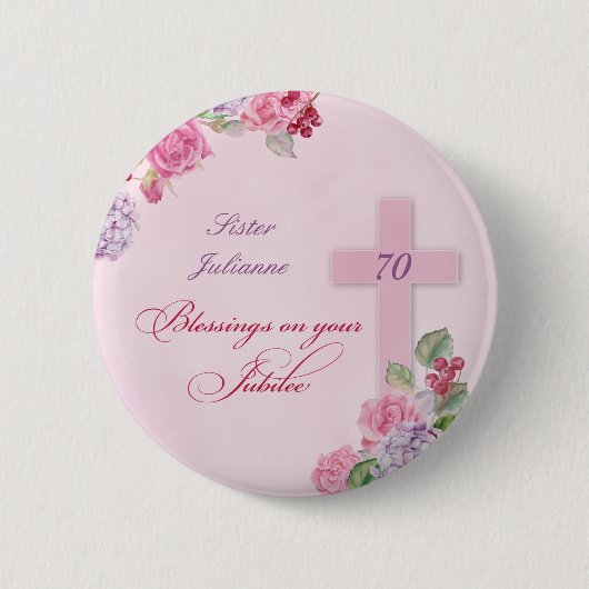 70. Jahrestag des religiösen Lebens katholische Nu Button (Vorderseite)