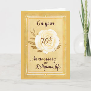 70. Jahrestag des religiösen Lebens, Nun White Ros Karte