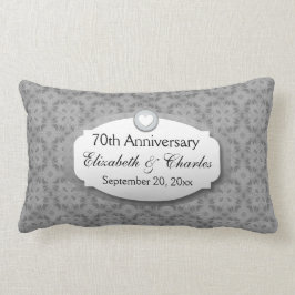 70. Jahrestags-Hochzeitstag-Platin Z03 Lendenkissen