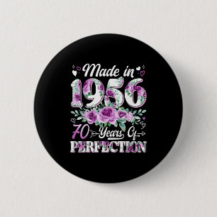 70-jährige hergestellt 1956 floral 70. Geburtstag Button
