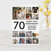 70. Jubiläum 13 FotoCollage Schwarz und Weiß Karte (Gelbe Blume)