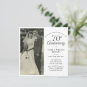 70. Jubiläum Hochzeit Foto Square Einladung (Stehend Vorderseite)