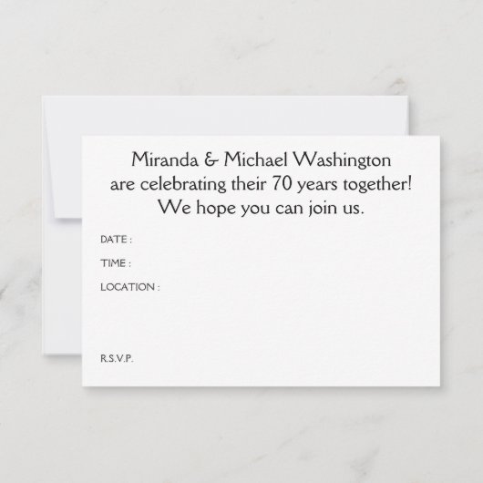 70. Jubiläum (Mod-Vögel) Einladung (Rückseite)