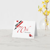 70. Jubiläum (Mod-Vögel) Karte (Gelbe Blume)