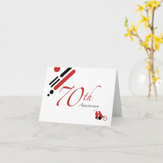 70. Jubiläum (Mod-Vögel) Karte (Gelbe Blume)