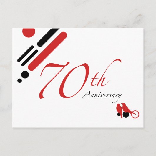 70. Jubiläum (Mod-Vögel) Postkarte (Vorderseite)