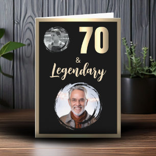 70 & Legendär 2 Fotos 70. Geburtstag Gold Karte