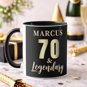 70 & Legendär Gold 70. Geburtstag Tasse