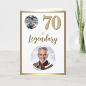 70 & Legendary 2 Fotos 70. Geburtstag Karte (Vorderseite)