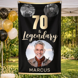 70 & Legendary 3 Fotos 70. Geburtstag Gold Banner