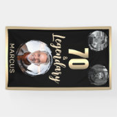 70 & Legendary 3 Fotos 70. Geburtstag Gold Banner (Horizontal)