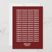 70. Modern Birthday Black Red SIVEN OH! W816 Einladung (Rückseite)