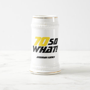 70 Na und Inspirierende Typografie 70. Geburtstag Bierglas
