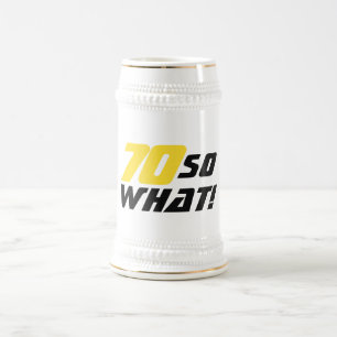 70 Na und Lustige Typografie 70. Geburtstag Bierglas
