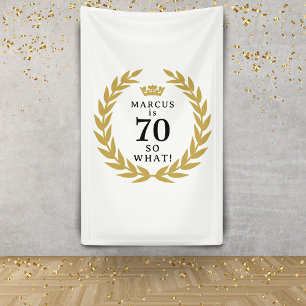 70 Na und Lustiger Lorbeerkranz Krone 70. Geburtst Banner