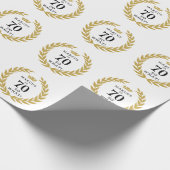 70 Na und Lustiger Lorbeerkranz Krone 70. Geburtst Geschenkpapier (Ecke)