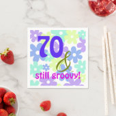 70 & noch immer groovy! Birthday Paper Cocktail Na Serviette (Beispiel)