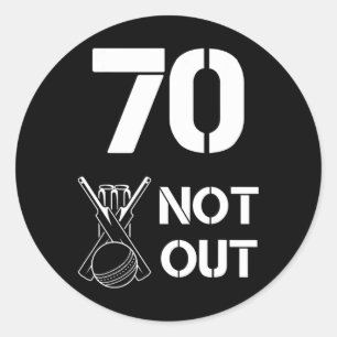 70 Not Out Senior Cricket Legende Meilenstein Spor Runder Aufkleber