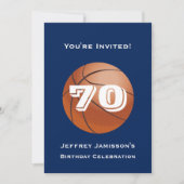 70. oder 75. Geburtstagsparty Einladung Basketball (Vorderseite)