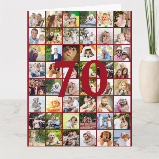 70. oder jedes Alter Foto Collage Big Birthday Karte (Vorderseite)