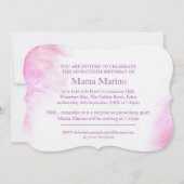 70. Orchid Wasserfarbe lila 70 und sensationell Einladung (Rückseite)