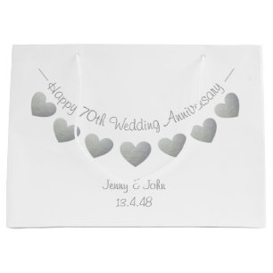 70. Platin-Hochzeitstaggeschenktasche Große Geschenktüte