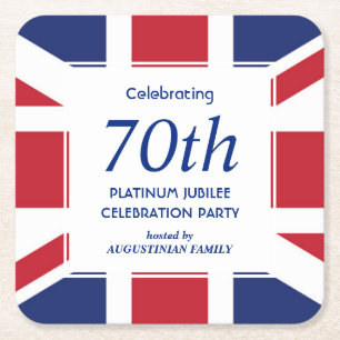 70. Platin-Jubiläum UNION JACK Rechteckiger Pappuntersetzer