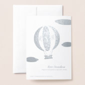 70. Platinum Heißluftballon Hochzeitstag Folienkarte (Rückseite mit Umschlag)