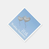 70. Platinum Hochzeitstag mit Ballons Serviette (Ecke)