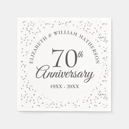 70. Platinum Hochzeitstag Serviette (Vorderseite)