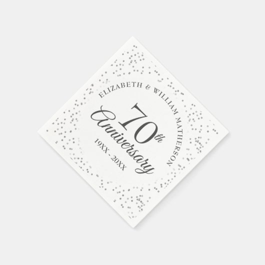 70. Platinum Hochzeitstag Serviette (Ecke)