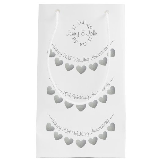 70. Platinum Wedding Anniversary Kleine Geschenktüte (Vorderseite)