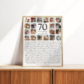 70 Reasons We Love You Photo Collage Keepsake Gift Poster