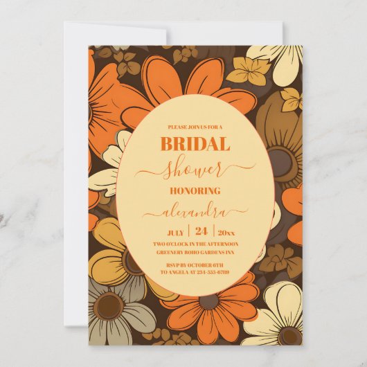 70 Retro-Brautparty Einladung (Vorderseite)