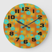 70 Retro Hippie Style Orange Große Wanduhr (Vorderseite)