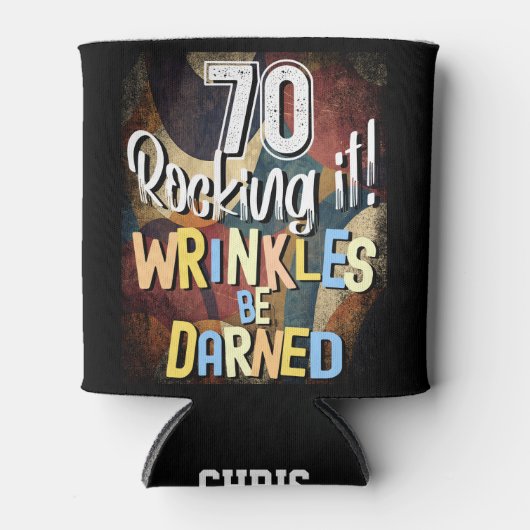 70 Rocking! Fältchen sind abgedunkelt, 70. Retro-T Dosenkühler (Vorderseite)