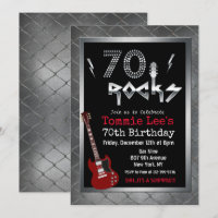 70 Rocks Rockstar Gitarre 70. Geburtstag Einladung