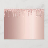 70. Rose Gold Glitzer Erröten Einladung Postkarte (Rückseite)