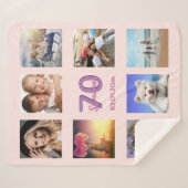 70. Rose Gold Rosa Rosa Foto Collage Sherpadecke (Vorderseite (Horizontal))