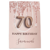 70. Rose Gold Rosa Tropfen Mittlere Geschenktüte (Vorderseite)